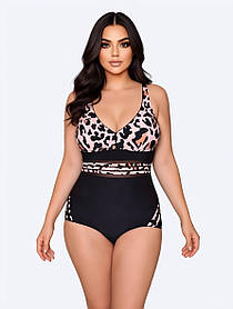 Злитий купальник леопард Fuba 24042 коричневий 48 50 52 54 56 розмір