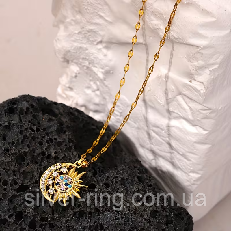 Прикраса з кулоном Місяц та Сонце, фото 1