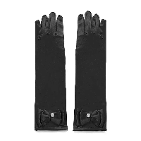 Рукавички ЧОРНІ довгі з бантиком