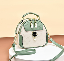 Дитяча міні сумочка овальна з тисненням, сумка для дівчаток М'ятний