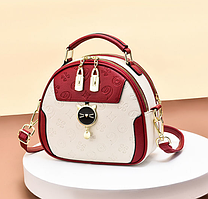 Дитяча міні сумочка овальна з тисненням, сумка для дівчаток Червоний