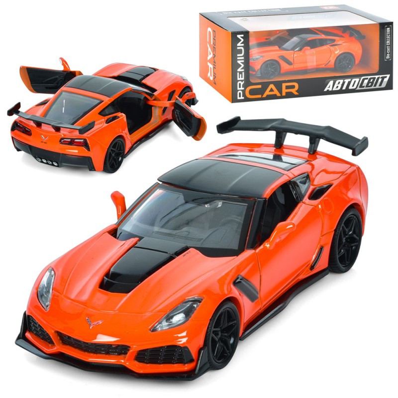 Машина металева AP-1918, 1:24 2019 Corvette ZR1, 19см, відчиняються двері, фото 1
