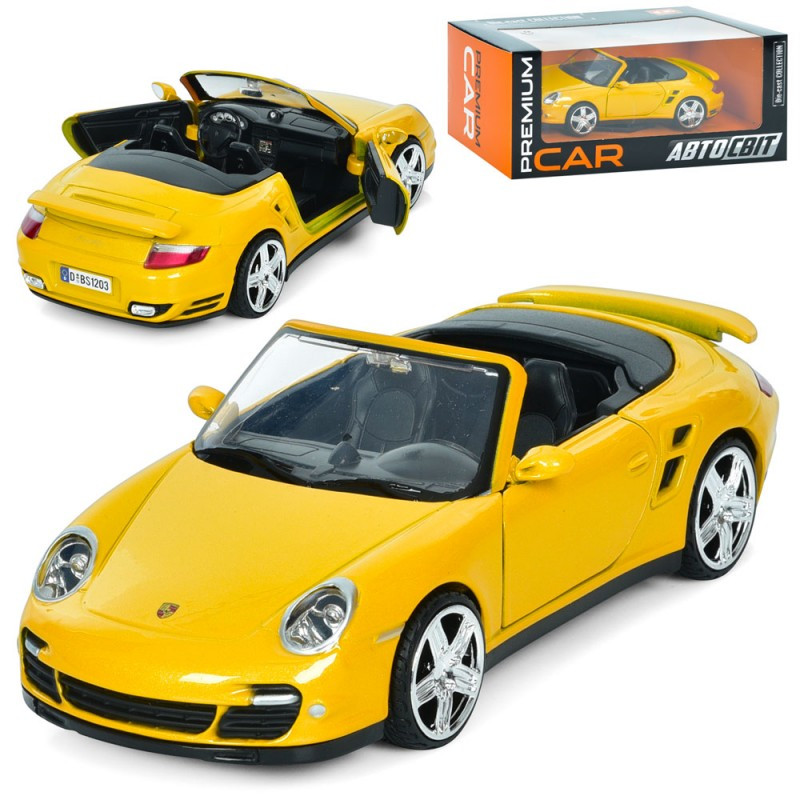 Машина металева AP-1932, 1:24, Porsche 911 Turbo Cabriolet, 18см, фото 1