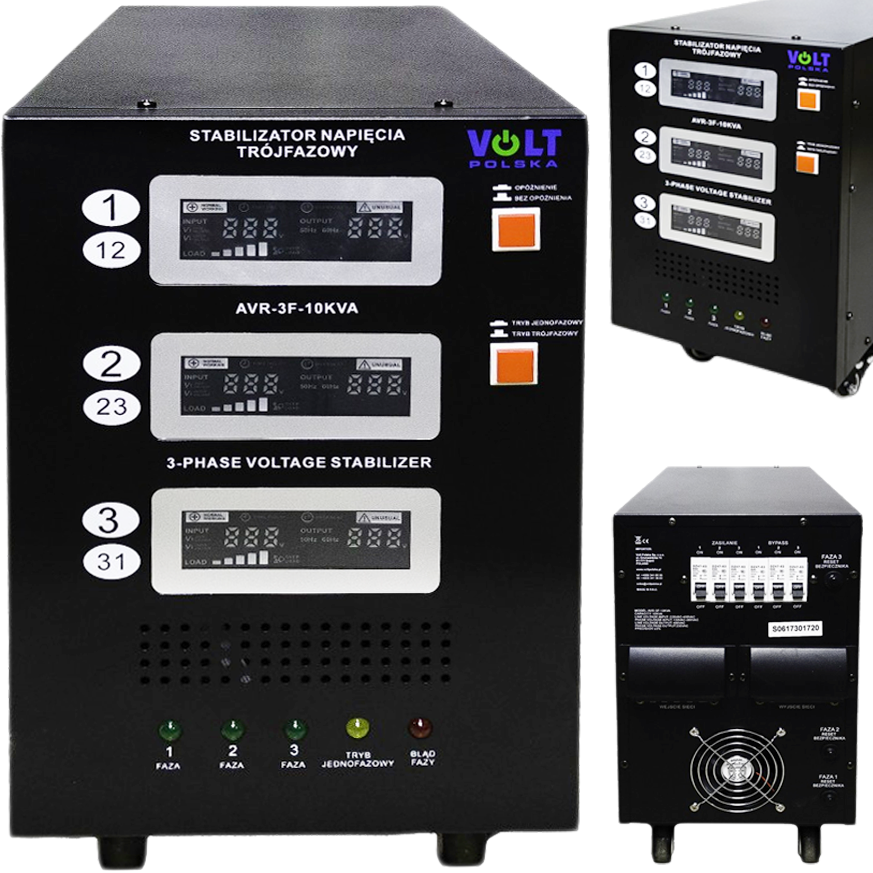 Стабілізатор напруги AVR PRO 25 кВт трифазний 3% VOLT POLSKA, фото 1