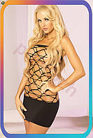 FS Платье в крупную Flex Set сетку SEAMLESS WEB TUBE DRESS черное сексуальное облегающее платье для же SET18-F