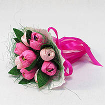 Букет із цукерок Тюльпани 9 ніжно-рожевий