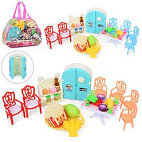 Їдальна: стіл, стільці 4шт, холодильник, посуд, продукти 99-12