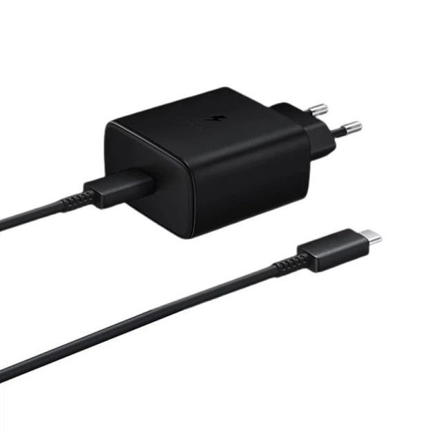 Зарядний пристрій SAMSUNG TRIO PD 2в1 65W (EP-TA845XBEGCN) адаптер + кабель TYPE-C - TYPE-C чорний, фото 1