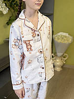 Піжама фланелева Дитяча в Ведмедики  Піжама для дівчинки Дитяча піжама