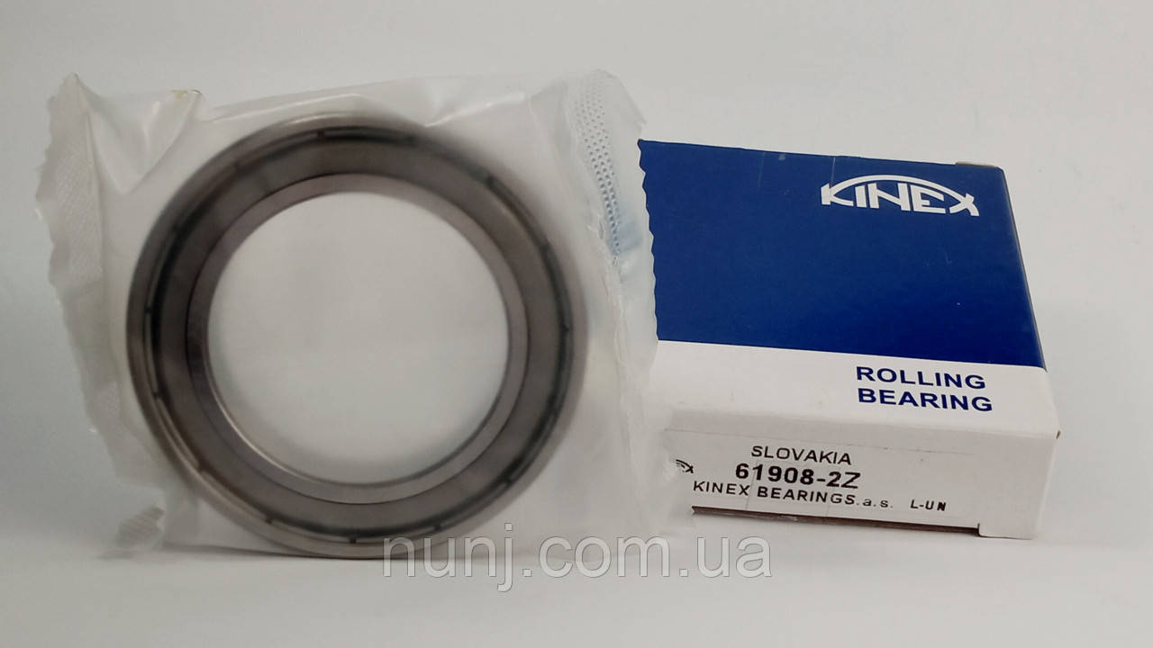Підшипник 61908-2Z Kinex (1080908) розміри: 40*62*12 кульковий радіальний закритий, фото 1