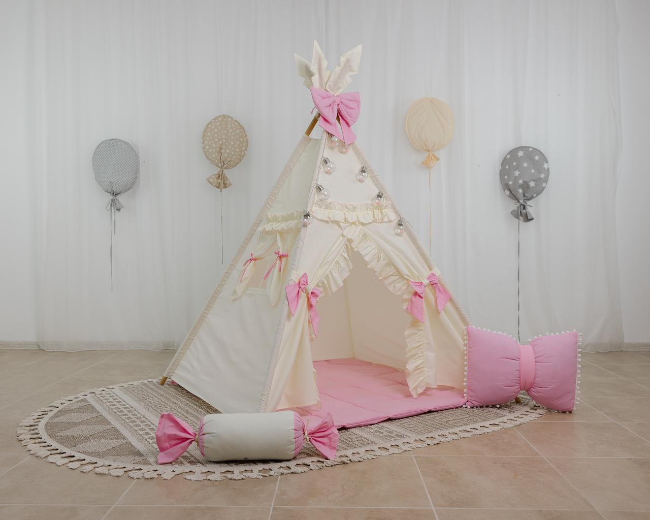 Вігвам для дівчинки молочний Міленіум