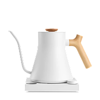 Fellow Stagg EKG Pro Електрочайник об'ємом: 0,9 л для пуроверу - Матовий білий + Клен