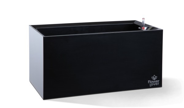 Вазон із системою автополиву Cubico Flower Lover 21x42x21 чорний глянсовий