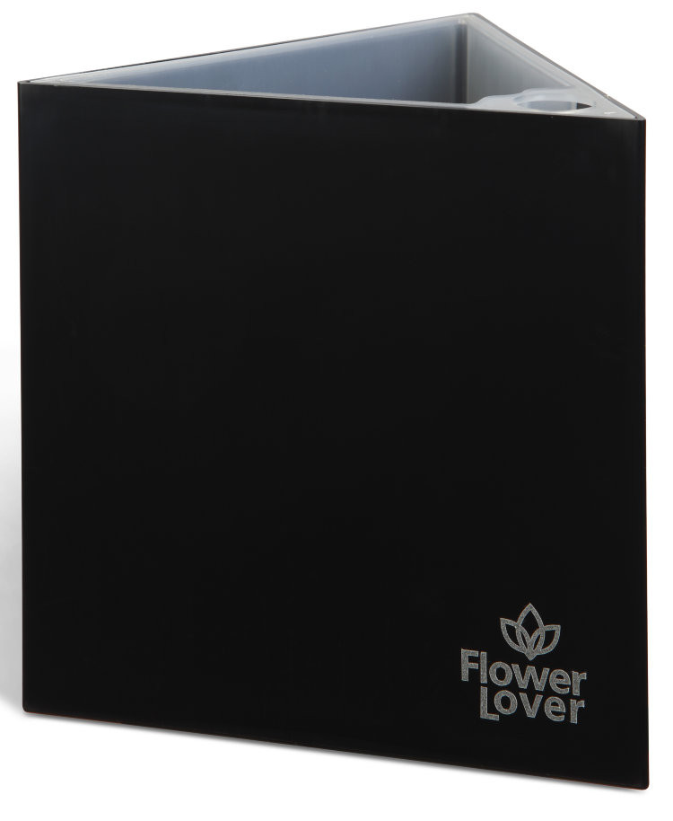 Вазон із системою автополиву Triangle Flower Lover 14x14x14 чорний глянсовий