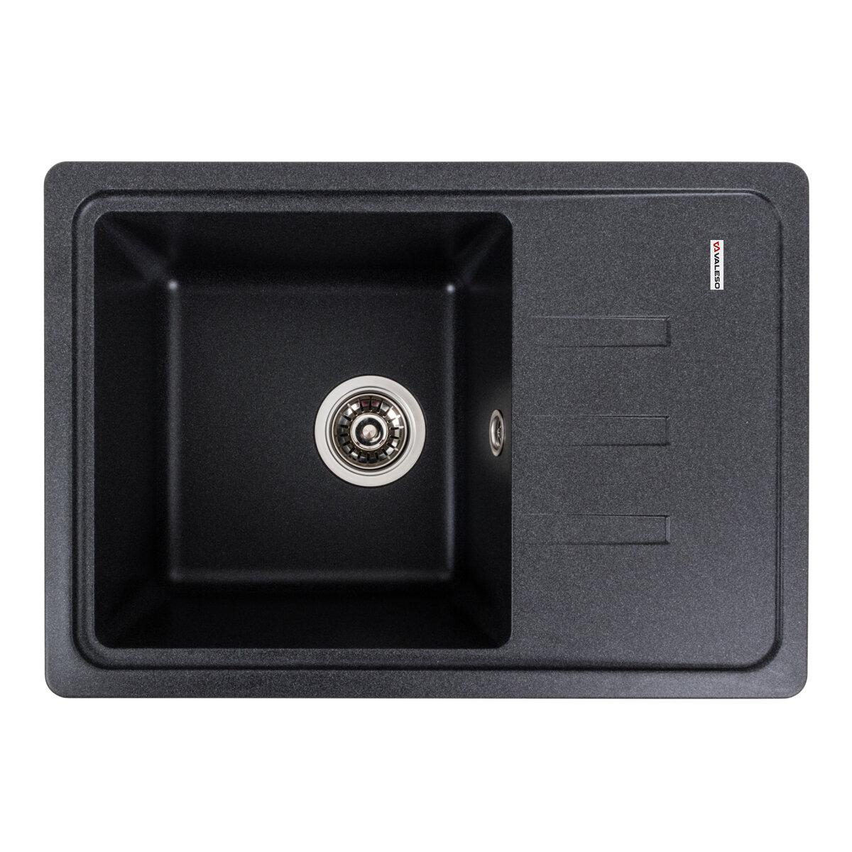Гранітна мийка для кухні VALESO LIANA 6243 матова Карбон, фото 1