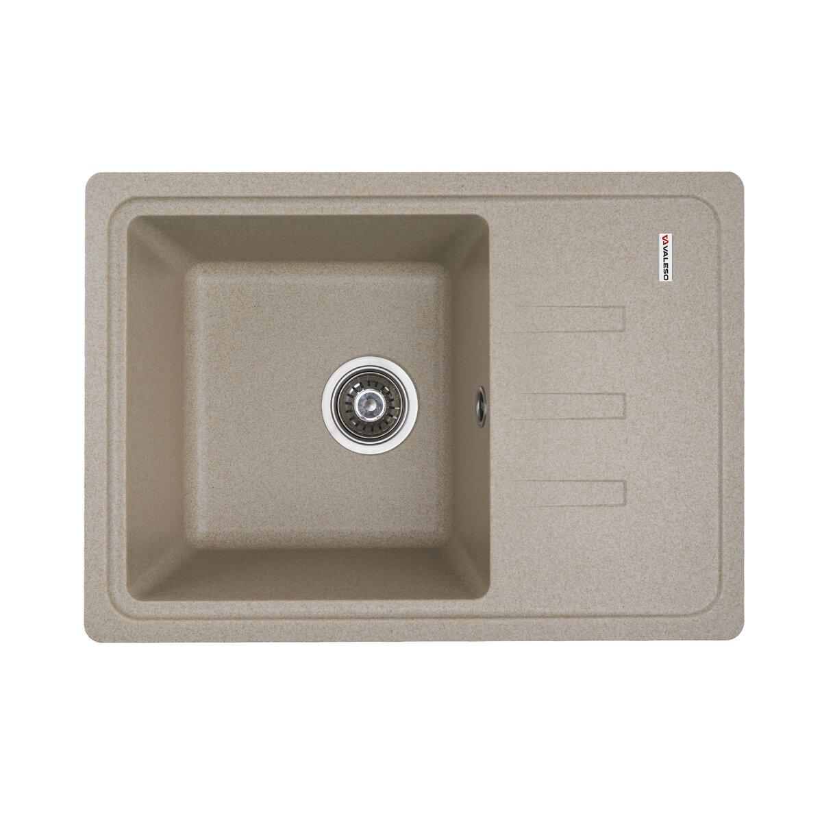Гранітна мийка для кухні VALESO LIANA 6243 матова Сафарі, фото 1