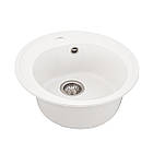 Гранітна мийка для кухні VALESO LUNA 510 матова Білосніжна, фото 2