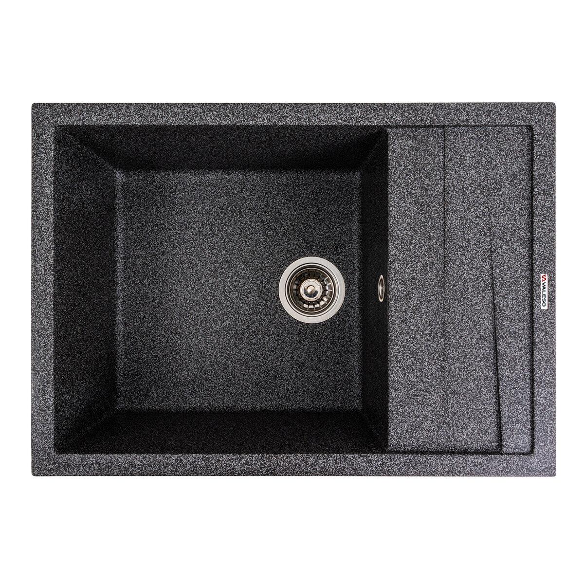 Гранітна мийка для кухні VALESO CASCADA 7050 матова Графіт, фото 1