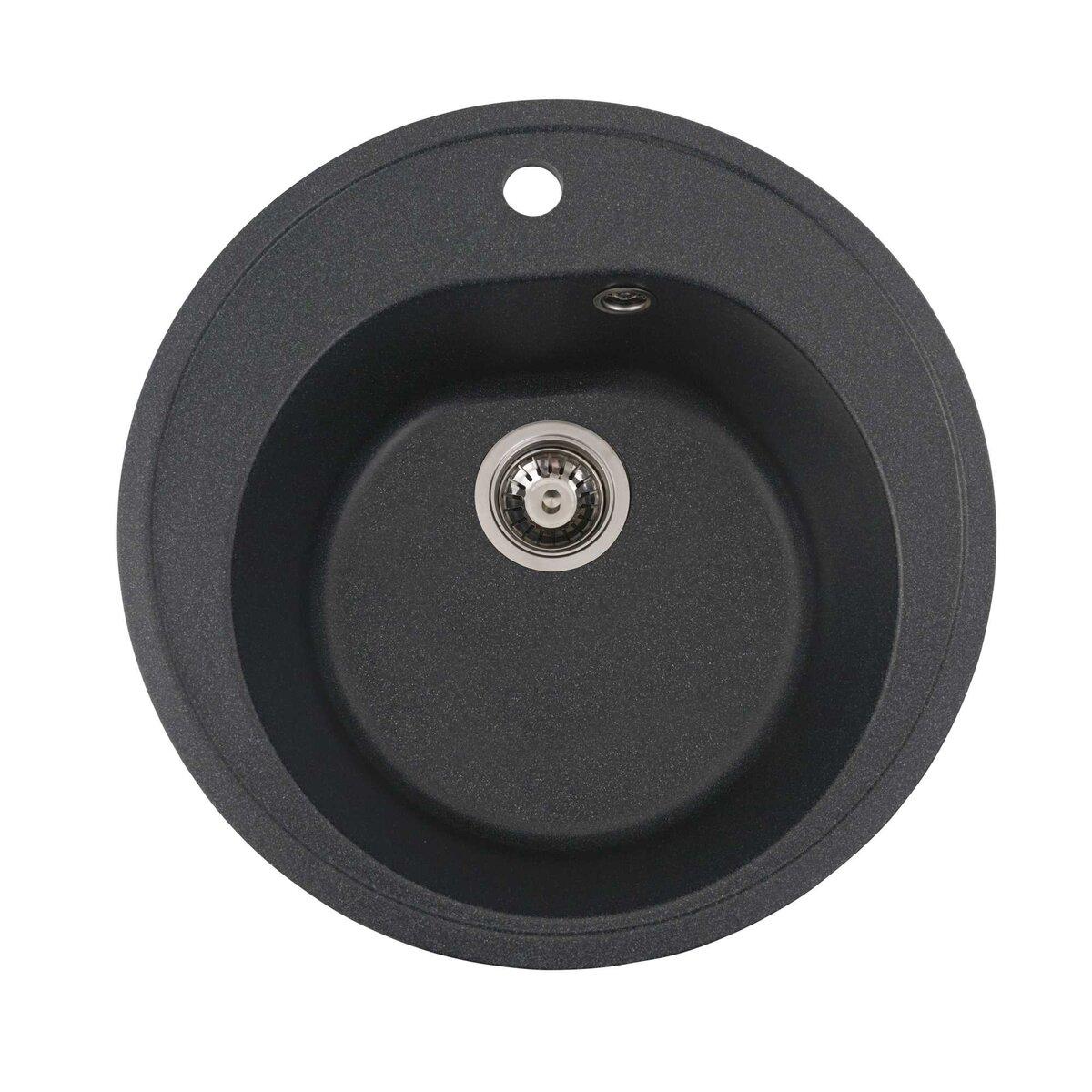 Гранітна мийка для кухні VALESO LUNA 510 матова Антрацит, фото 1