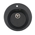 Гранітна мийка для кухні VALESO LUNA 510 матова Антрацит, фото 3