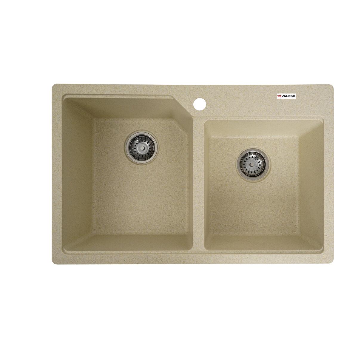 Гранітна мийка для кухні VALESO 7850 HARMONY матова Пісок, фото 1