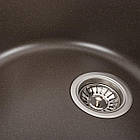 Гранітна мийка для кухні VALESO 7750 LIRA матова Темна скеля, фото 4