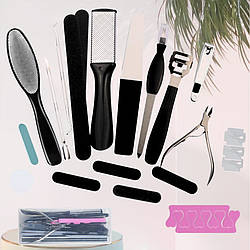 Набір інструментів для манікюру та педикюру 19в1 портативний педикюрний набір у кейсі