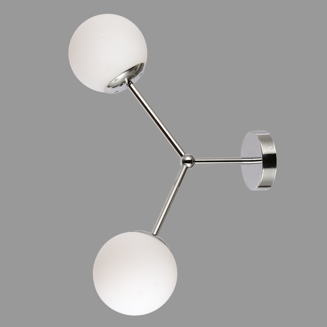 Настінний світильник/бра з двома плафонами (52-W9811-2 CR+WH)