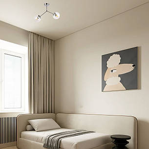 Стельова люстра з двома плафонами (52-9811-2 CR+CL), фото 2