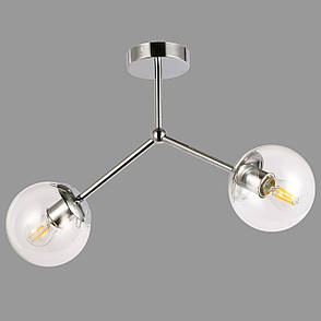 Стельова люстра з двома плафонами (52-9811-2 CR+CL), фото 1