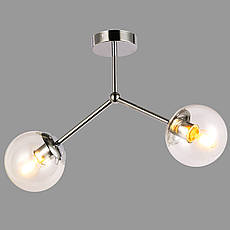 Стельова люстра з двома плафонами (52-9811-2 CR+CL), фото 4