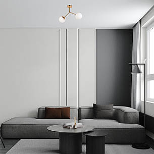 Стельова люстра з двома плафонами (52-9811-2 GD+WH), фото 2