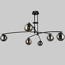 Чорна сучасна люстра на 6 графітових плафони (52-9827-6 BK+BK), фото 4