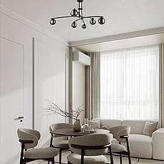 Чорна сучасна люстра на 6 графітових плафони (52-9827-6 BK+BK), фото 3