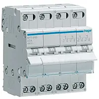 Рубильник на три положення I-0-II з загальним виводом зверху 4п 40А Hager SFT440