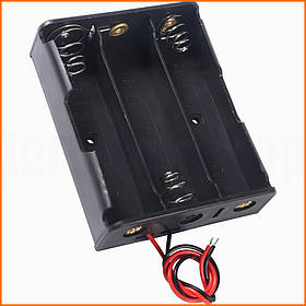 Бокс-кейс для трьох акумуляторів 18650 3S 11.1В для Arduino DIY проектів та робототехніки з ABS-пластику