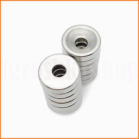 Набір кріпильних неодимових магнітів 10x3 мм N50 з отвором 3 мм для електроніки та меблів 10 шт