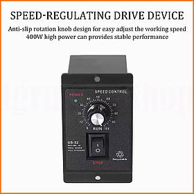 Регулятор швидкості для електродвигунів до 400Вт 220В з ручкою управління для плавного регулювання обертів