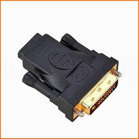 Адаптер DVI-I 24+5 для підключення HDMI монітора до відеокарти позолочені контакти тато-мама 5.2 х 4 х 1.5 см