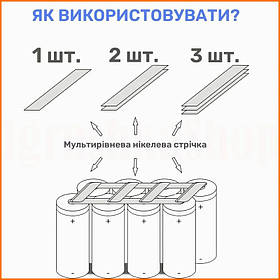 Нікельована стрічка для точкового зварювання акумуляторів 10 м 8x0.15 мм
