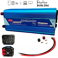 Інвертор 12 220 10000Вт Чистий Синус із зарядним UPS перетворювач напруги 12V 220 V для дому інвектор 10000W