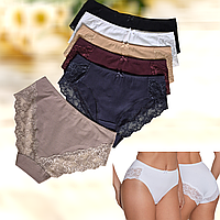 Труси жіночі La Vivas хлопкові з мереживом високі 1 шт Розмір  L XL 2XL