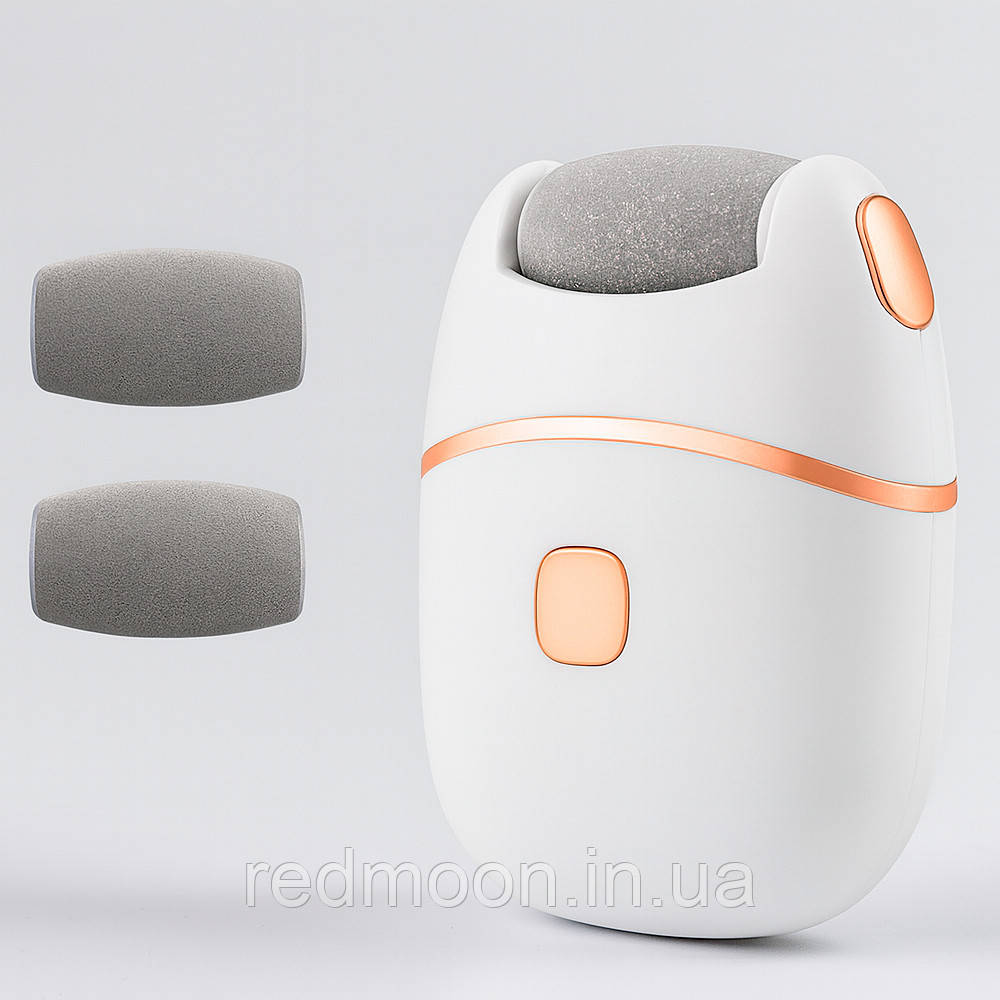 Електропемза USB з 2 шліфувальними насадками / Акумуляторна шліфувальна машинка для педикюру / Прилад для педикюру акумуляторний, фото 1