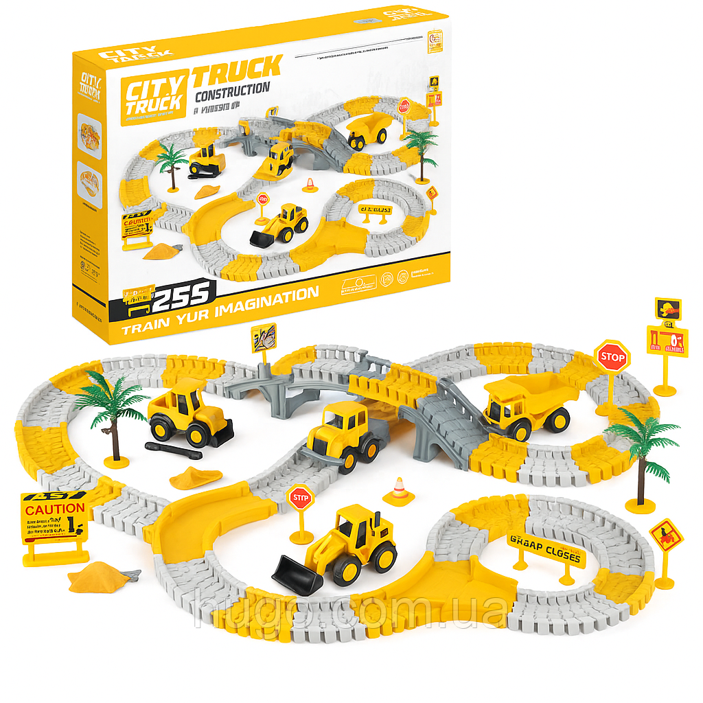 Дитячий гоночний трек з машинкою, 255 деталі, City Truck / Автомобільний ігровий трек / Конструктор автотрек, фото 1
