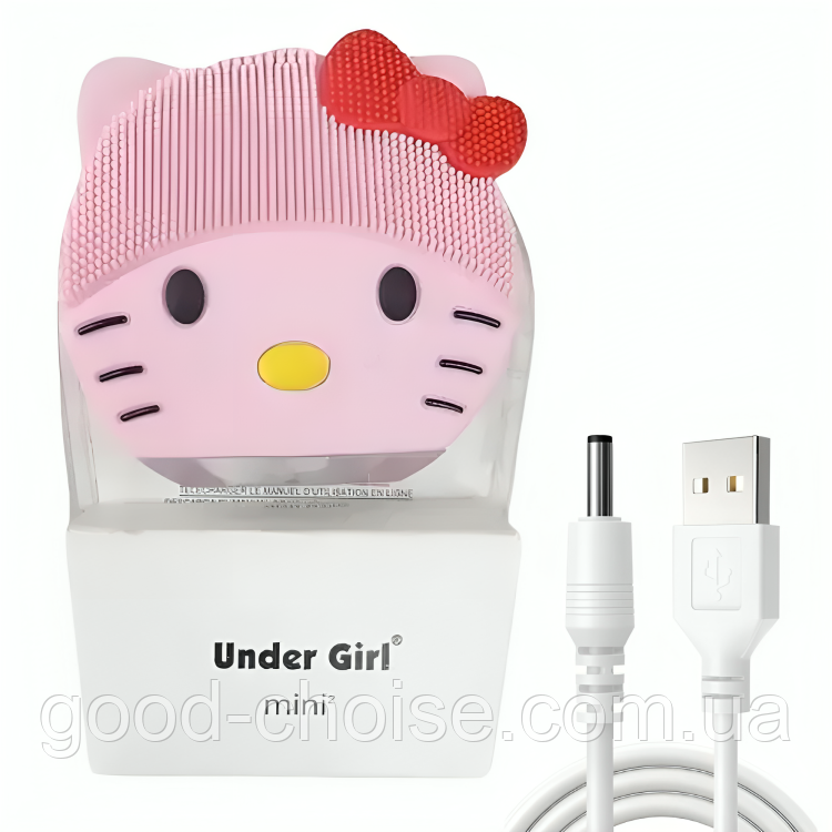 Щітка для очищення обличчя, 8х2 см, USB, RR-103 / Електронна щітка для обличчя / Силіконовий очищувач пор, фото 1