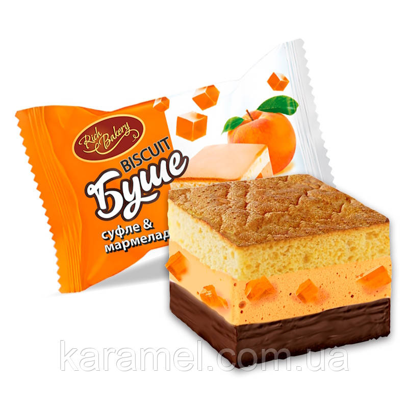 Бісквіт Буше Суфле & Мармелад Персик, 100г., фото 1