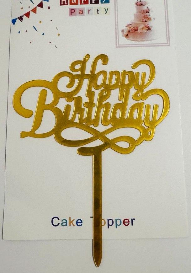 Топпер "Happy birthday” №24 золото, акриловий пластик, 110*160, фото 1