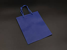 Еко Пакет з ручками під логотип подарункові Колір синій. 18х23х8см