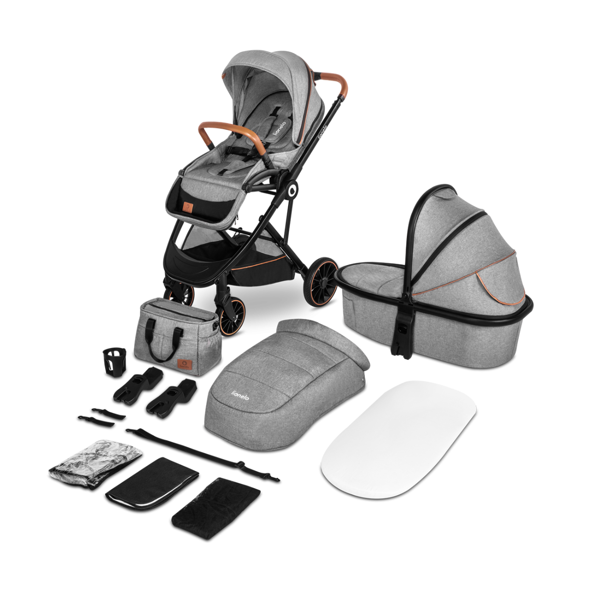 Універсальна коляска 2 в 1 Lionelo LAYLA 2IN1 GREY STONE, фото 1