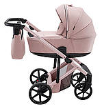 Дитяча універсальна коляска 2 в 1 Adamex Dolce Natura 2 rose, фото 3